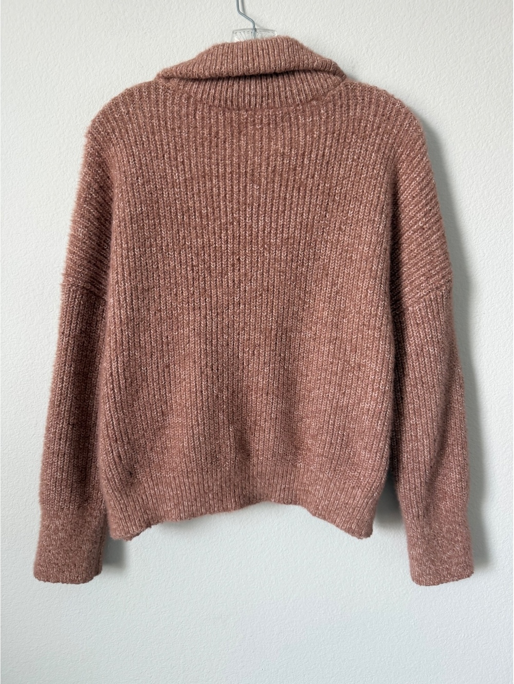 Abercrombie & Fitch Long Sleeve Half Zip Ribbed Cropped Fit Sweater Size L - Picture 2 of 7